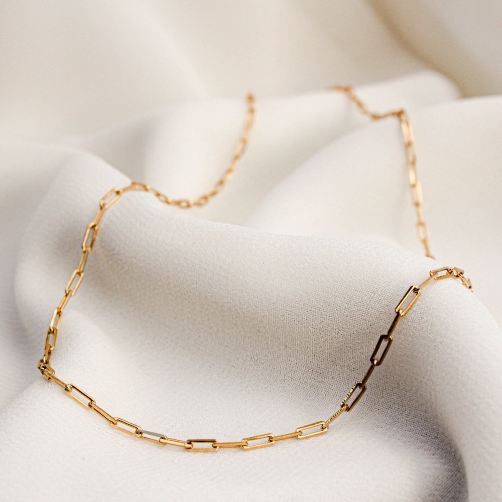 14k gold plated paperclip chain
